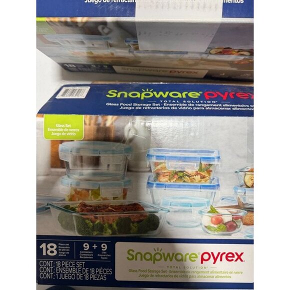 Snapware Total Solutions Pyrex 18-Piece Glass Food Storage Set - Picture 2 of 4